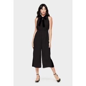 Kate Spade New Work Wide Leg Sleeveless Jumpsuit Black Womens Size 2